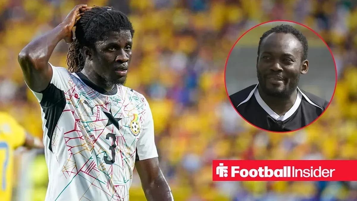 Ghanaian player with jersey number 3 during match Ghanaian player with jersey number 3 during match