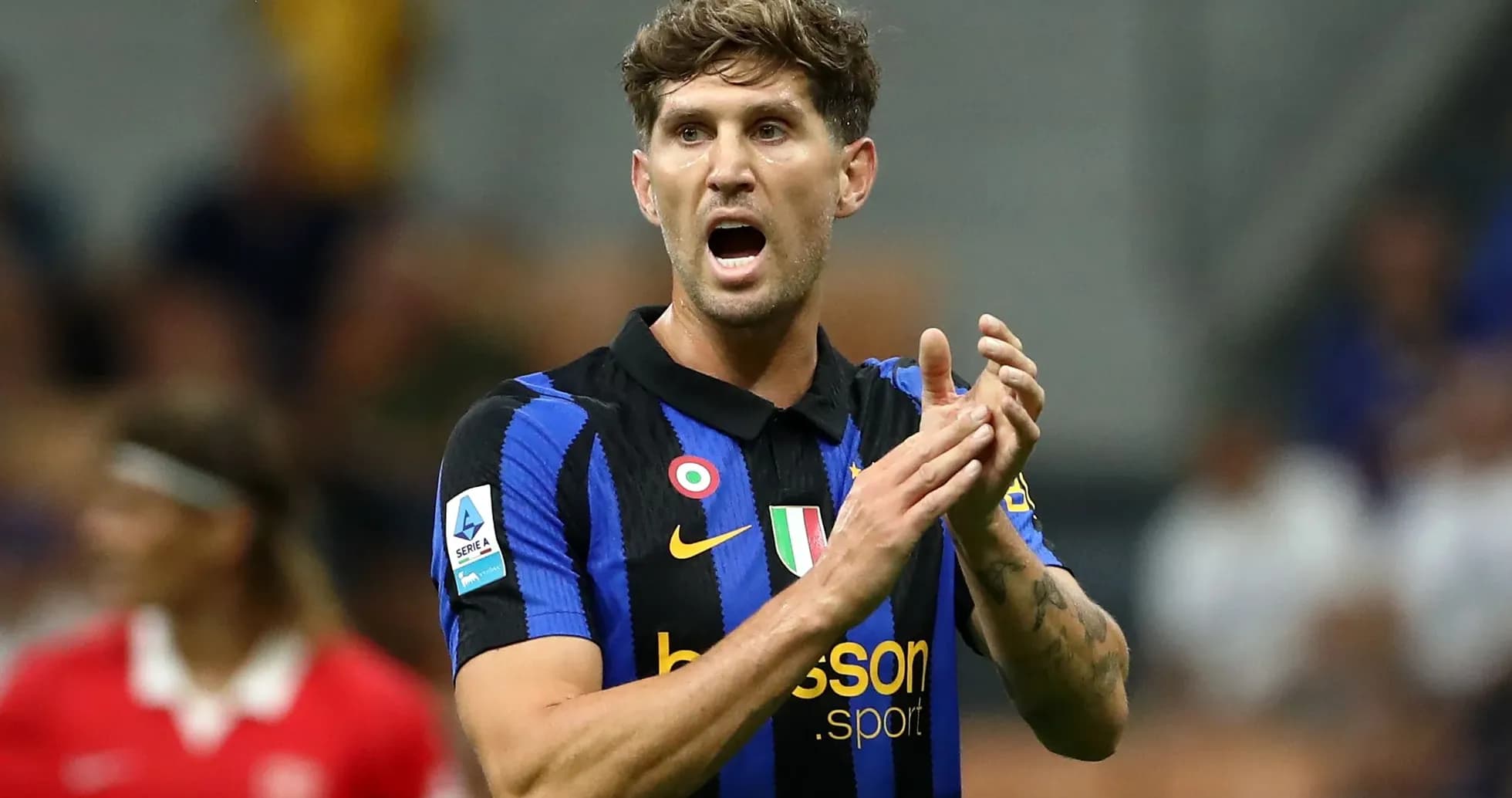 Player gesturing during a football match on field Player gesturing during a football match on field