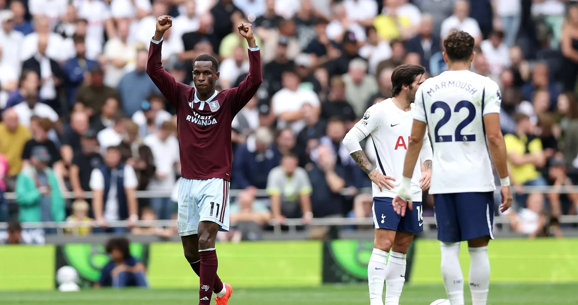 Aston Villa player celebrating during match Aston Villa player celebrating during match