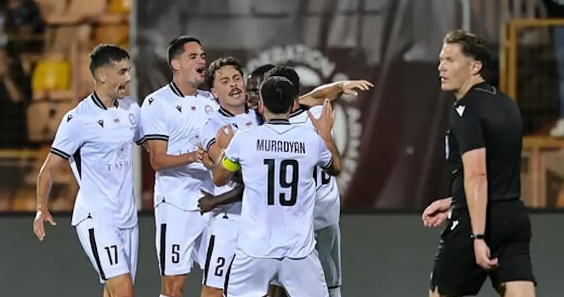Ararat-Armenia players celebrating a goal Ararat-Armenia players celebrating a goal