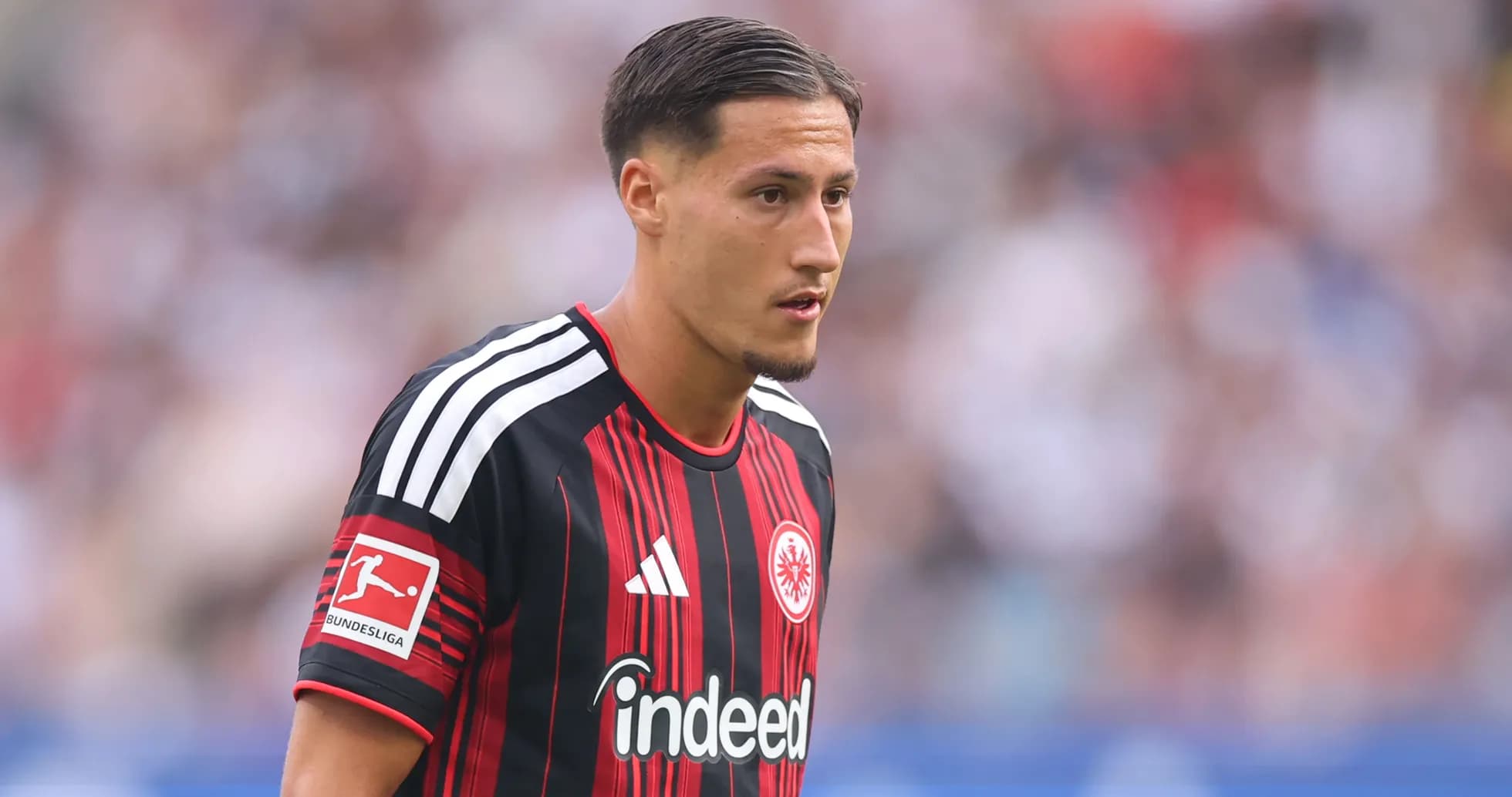 Player in Eintracht Frankfurt jersey during match Player in Eintracht Frankfurt jersey during match