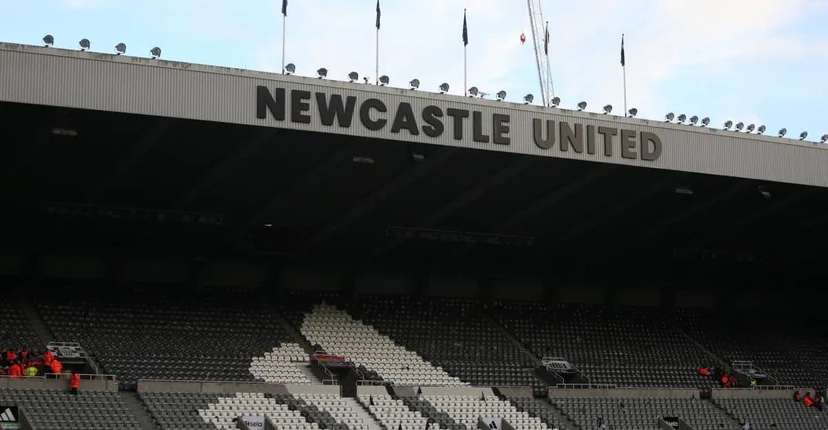 Newcastle United stadium with empty seating area Newcastle United stadium with empty seating area