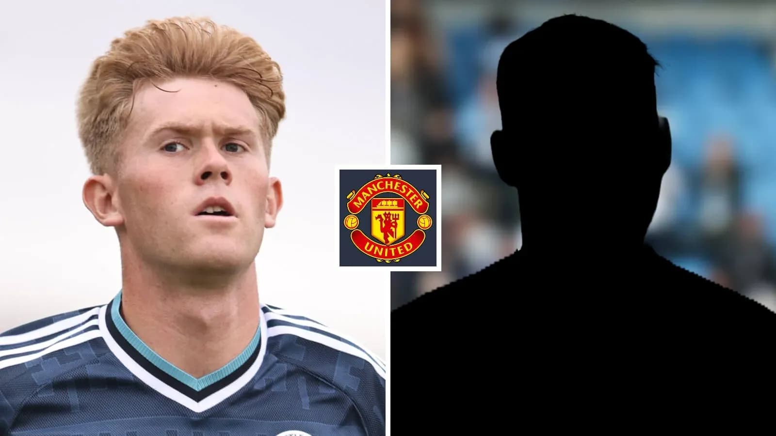 Player in Manchester United kit with silhouette background Player in Manchester United kit with silhouette background
