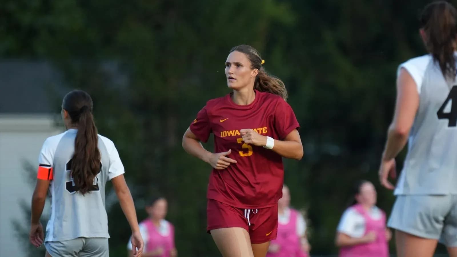 Iowa State player running on the field during match Iowa State player running on the field during match