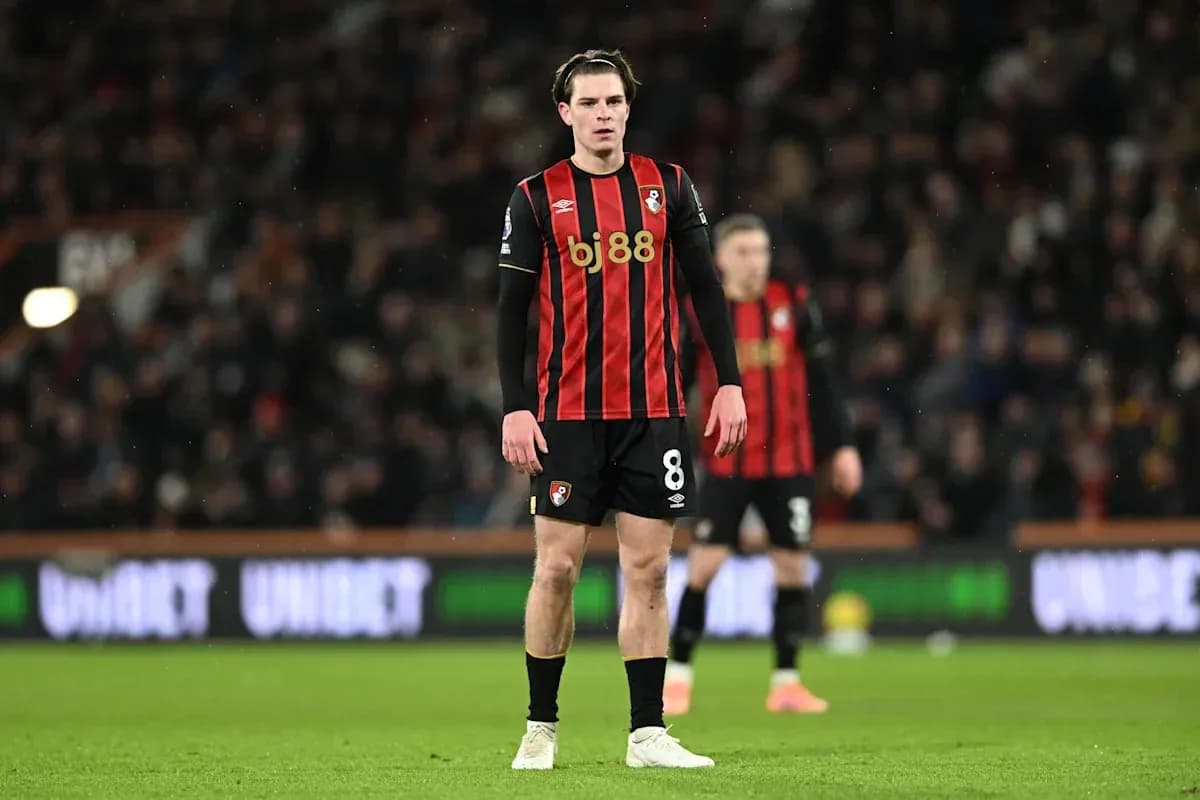 Bournemouth player standing on pitch during match Bournemouth player standing on pitch during match