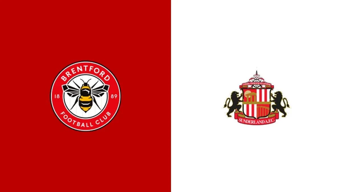Logos of Brentford FC and Sunderland AFC side by side Logos of Brentford FC and Sunderland AFC side by side