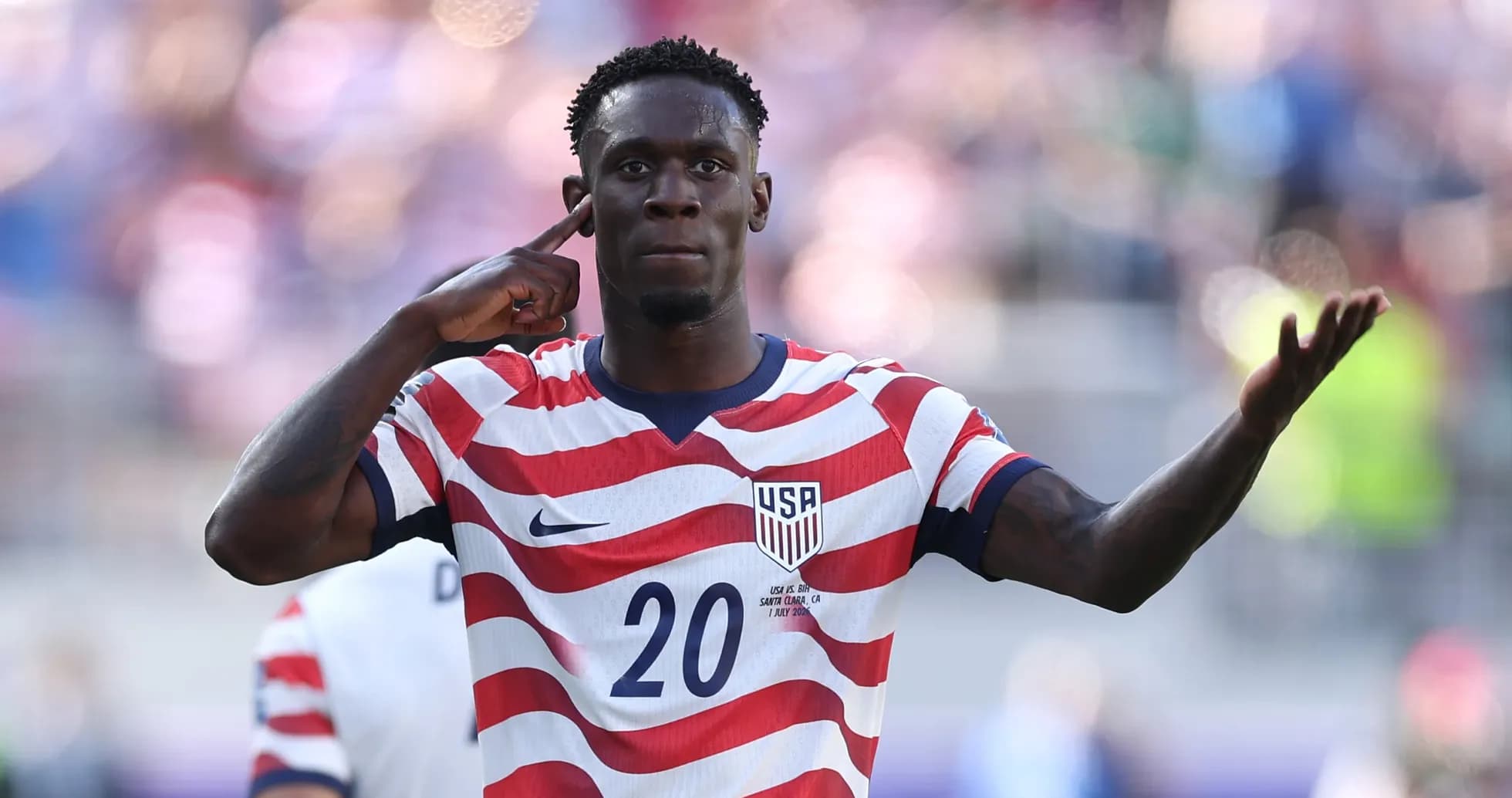 Player celebrating during USA football match Player celebrating during USA football match