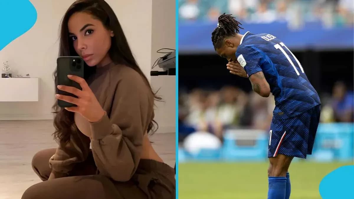 Person taking a selfie and football player kneeling Person taking a selfie and football player kneeling