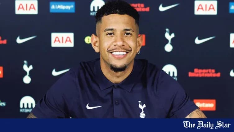Player smiling at Tottenham Hotspur press conference Player smiling at Tottenham Hotspur press conference