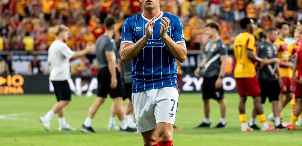 Rangers player applauding after the match Rangers player applauding after the match