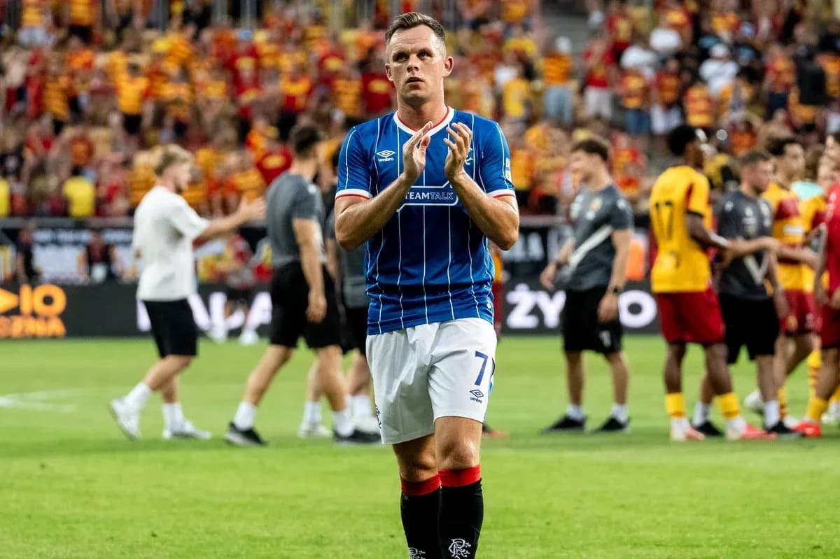 Rangers player applauding after the match Rangers player applauding after the match