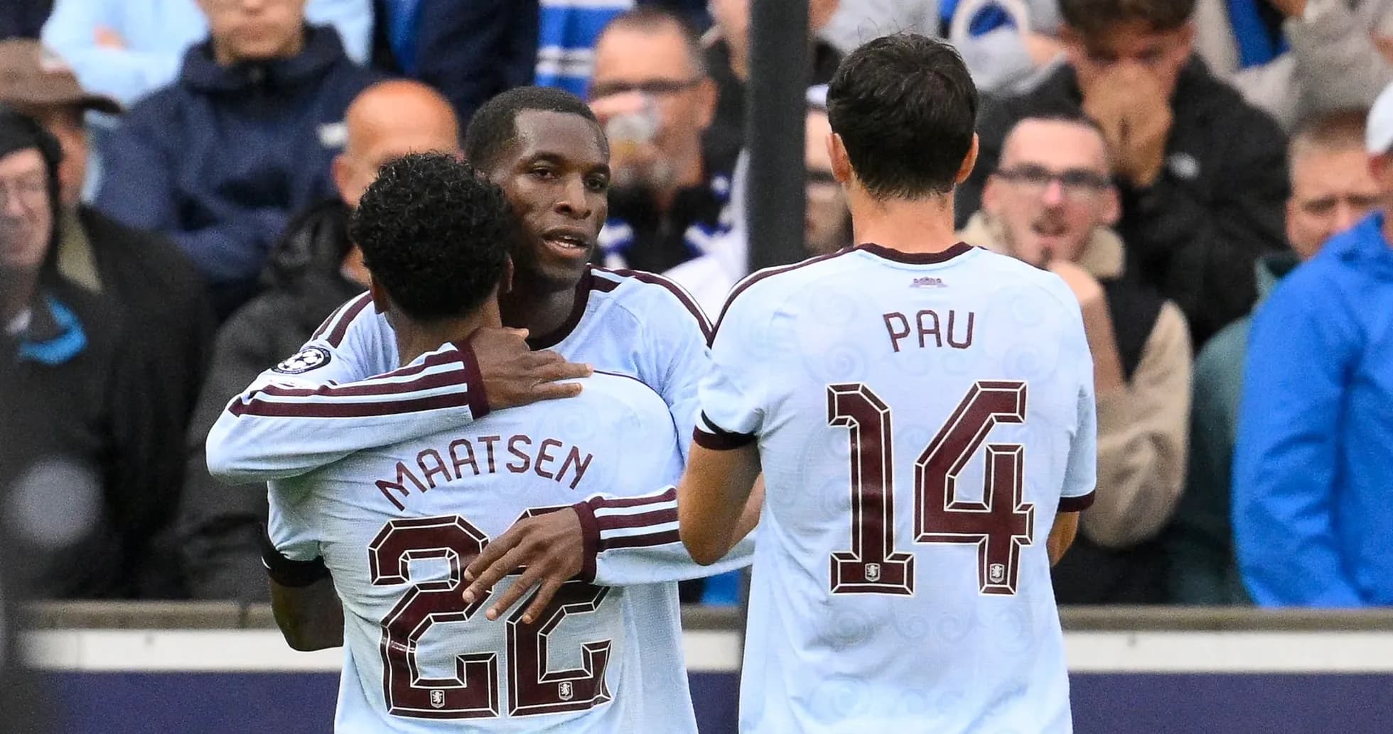 Players celebrating a goal during the match Players celebrating a goal during the match