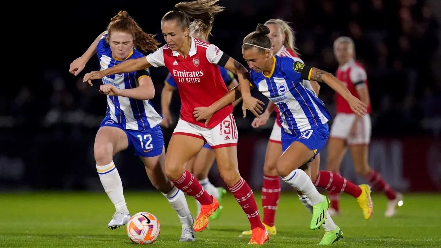 Players competing during Brighton W vs Arsenal W match Players competing during Brighton W vs Arsenal W match