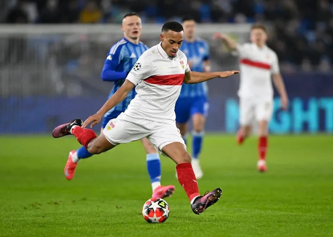 VfB Stuttgart player in action during match VfB Stuttgart player in action during match