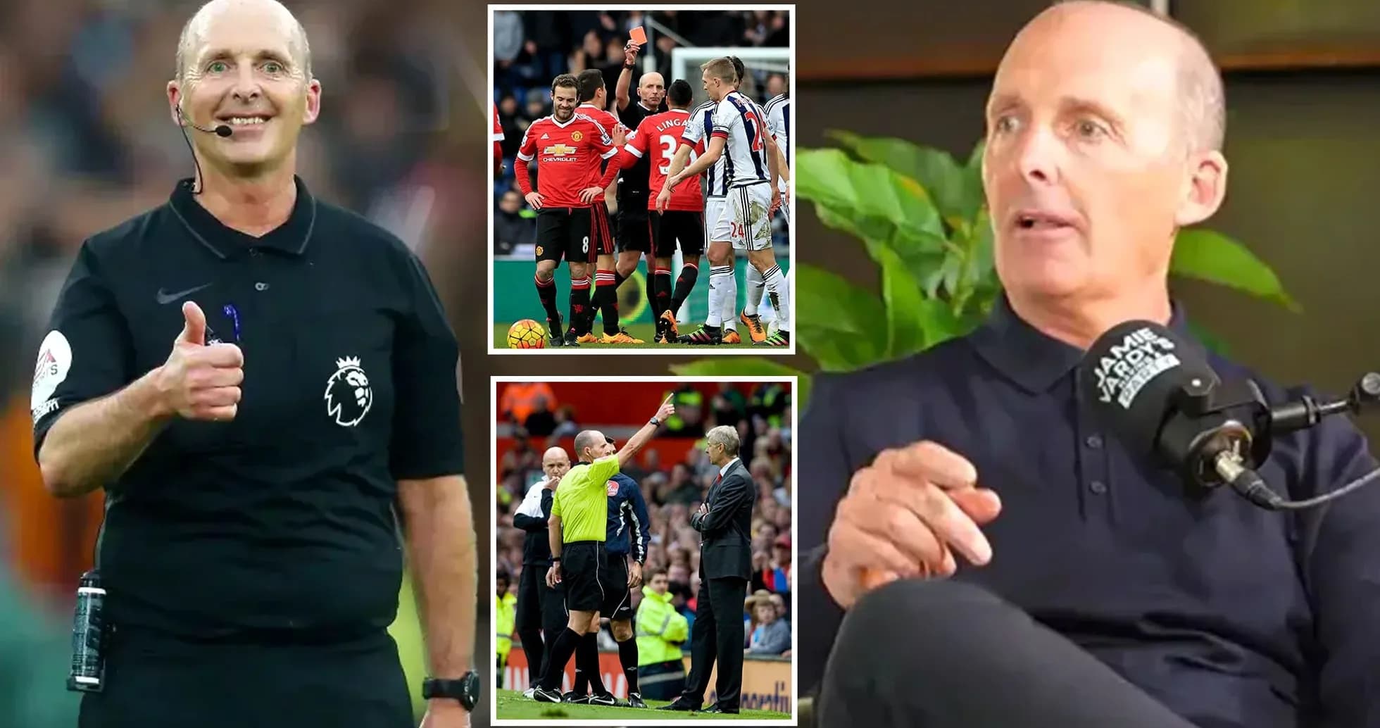Referee smiling and gesturing during an interview Referee smiling and gesturing during an interview