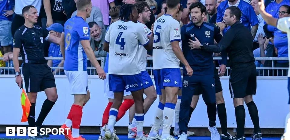 Players and officials arguing during a match Players and officials arguing during a match