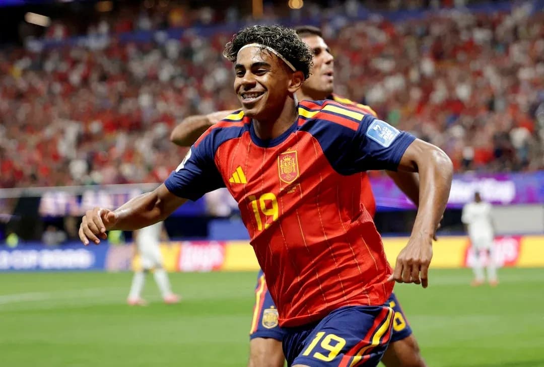 Spanish player celebrating a goal during match Spanish player celebrating a goal during match