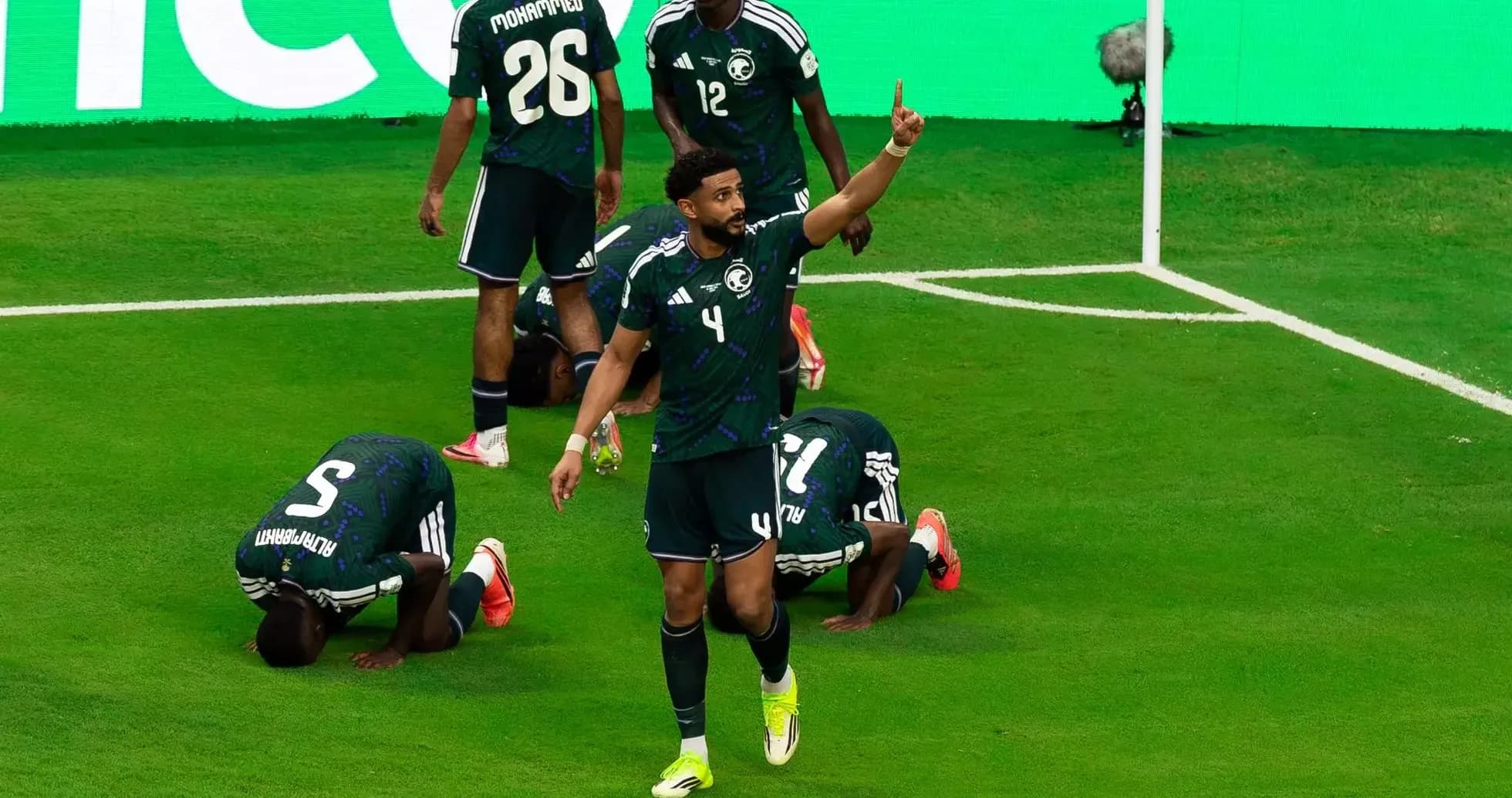 Saudi Arabia players celebrating during match Saudi Arabia players celebrating during match