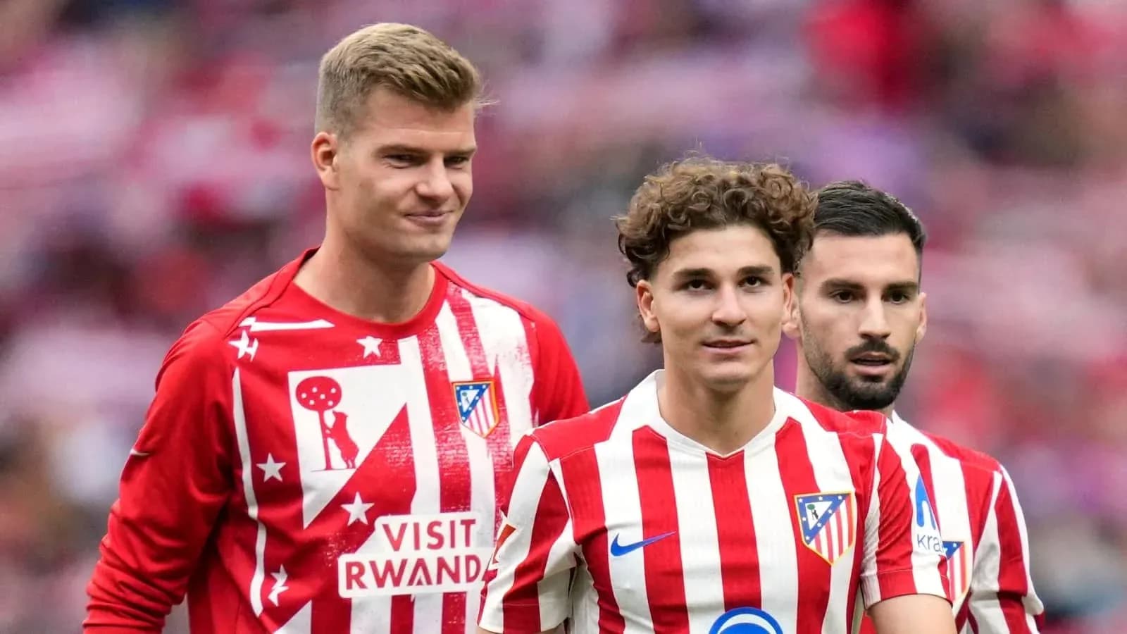 Atletico Madrid players walking onto the field Atletico Madrid players walking onto the field