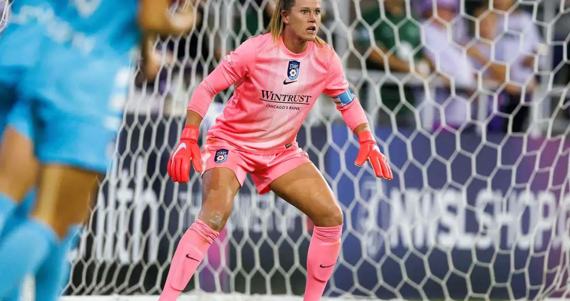 Chicago Red Stars goalkeeper in action Chicago Red Stars goalkeeper in action