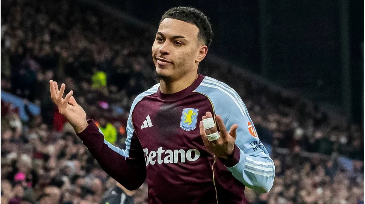 Aston Villa player gesturing during a match Aston Villa player gesturing during a match