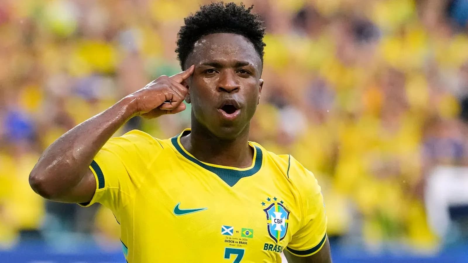 Player celebrating with hand gesture during match Player celebrating with hand gesture during match