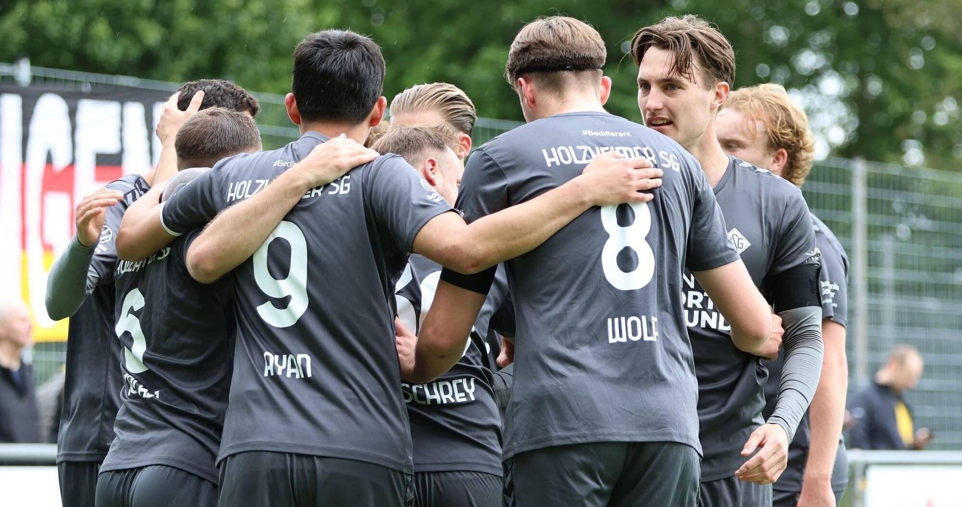 Holzheimer SG players celebrating a goal Holzheimer SG players celebrating a goal