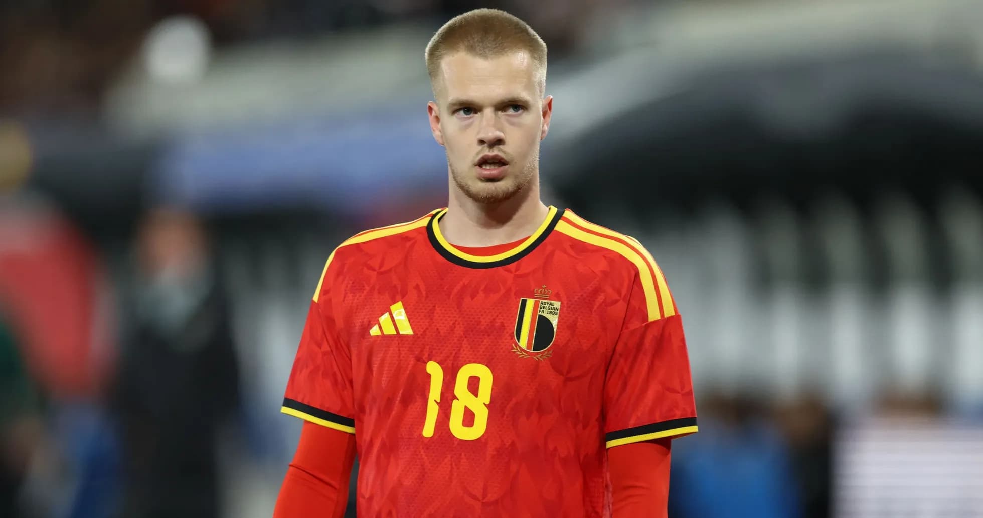 Player wearing Belgium national team jersey during match Player wearing Belgium national team jersey during match