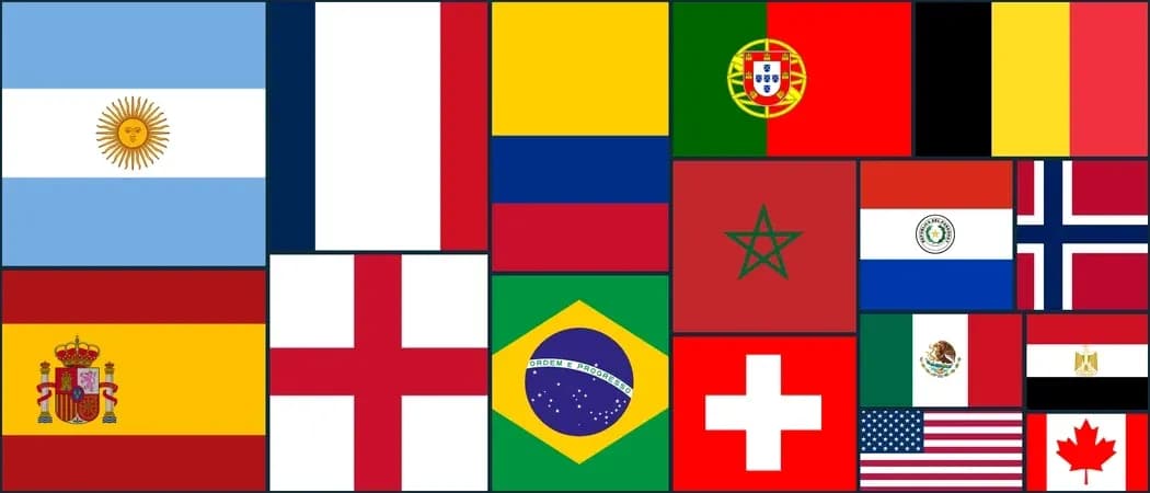 Grid of various national flags from different countries Grid of various national flags from different countries