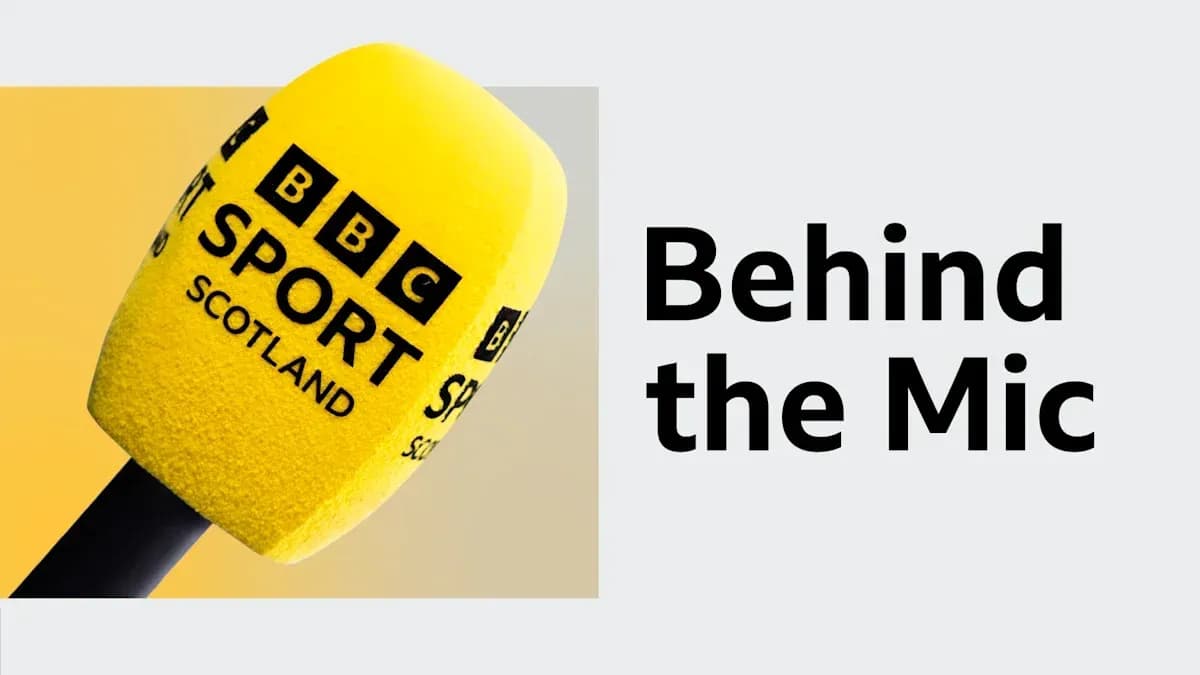 BBC Sport Scotland microphone on yellow background BBC Sport Scotland microphone on yellow background