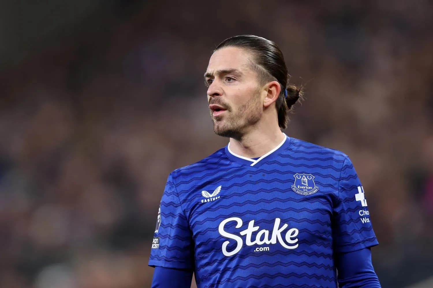 Player in blue Everton kit during match Player in blue Everton kit during match