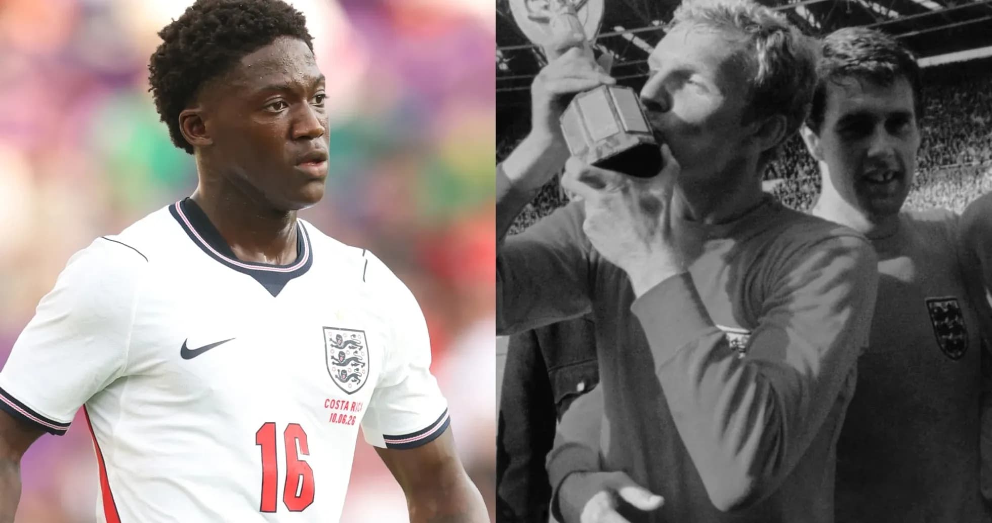 Young England player alongside historic World Cup celebration Young England player alongside historic World Cup celebration