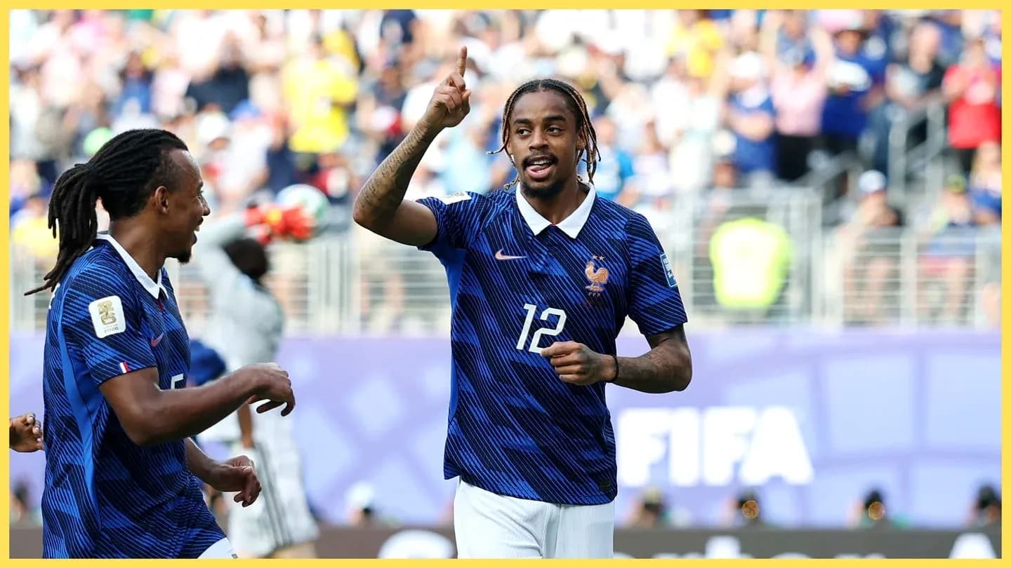 French players celebrating a goal during match French players celebrating a goal during match