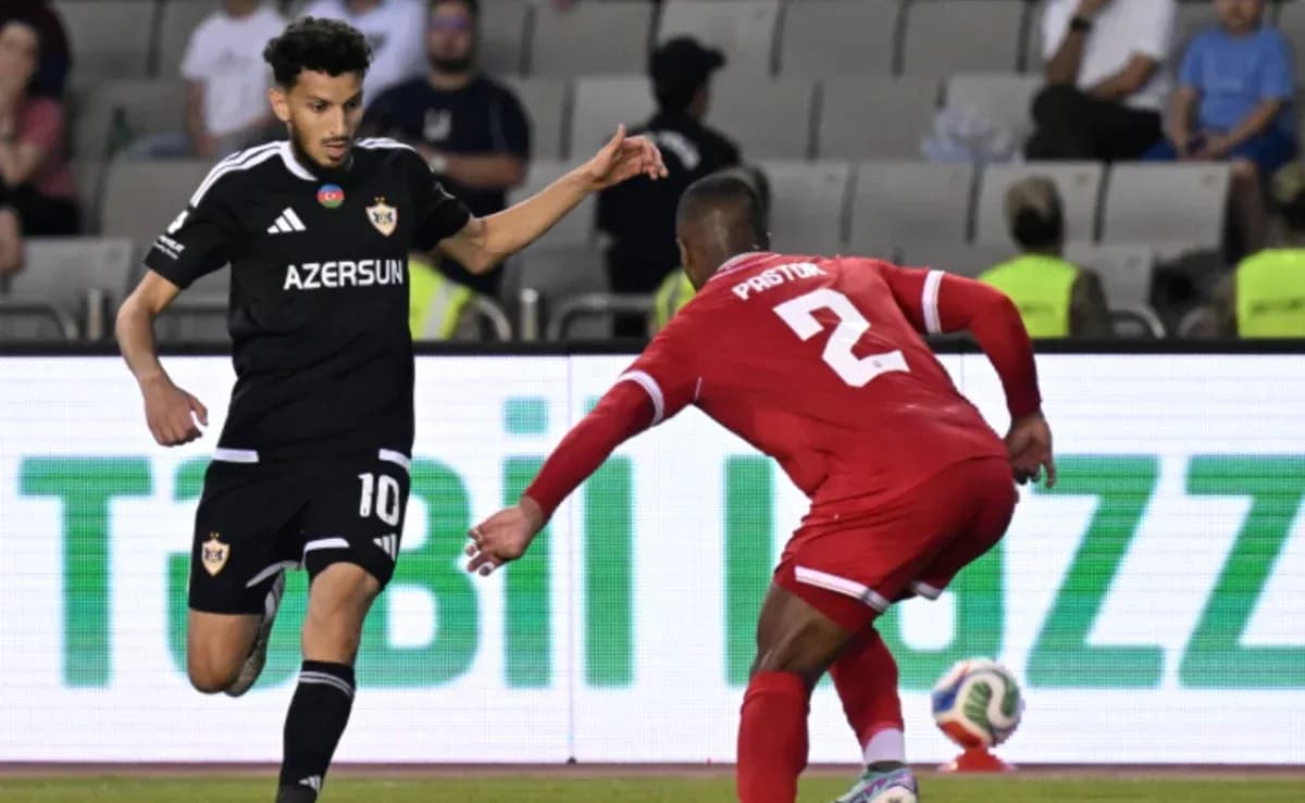 Qarabag player dribbling against CSKA Sofia Qarabag player dribbling against CSKA Sofia