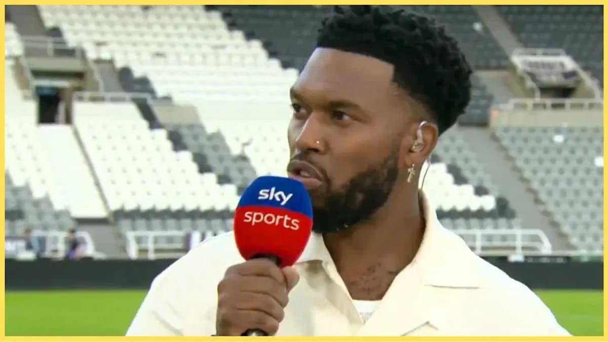 Presenter speaking into microphone during sports interview Presenter speaking into microphone during sports interview