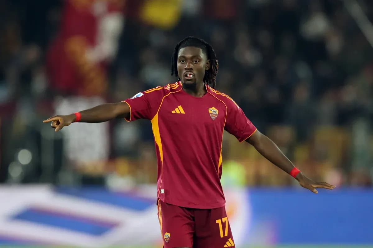 Player gesturing during a match for AS Roma Player gesturing during a match for AS Roma