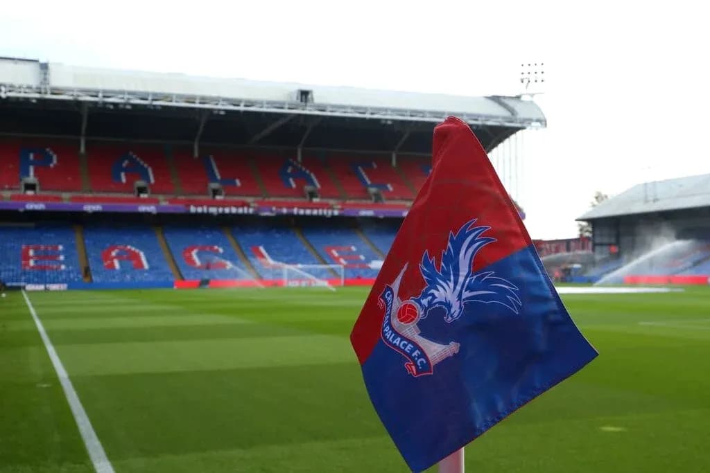 Crystal Palace corner flag in stadium before match Crystal Palace corner flag in stadium before match