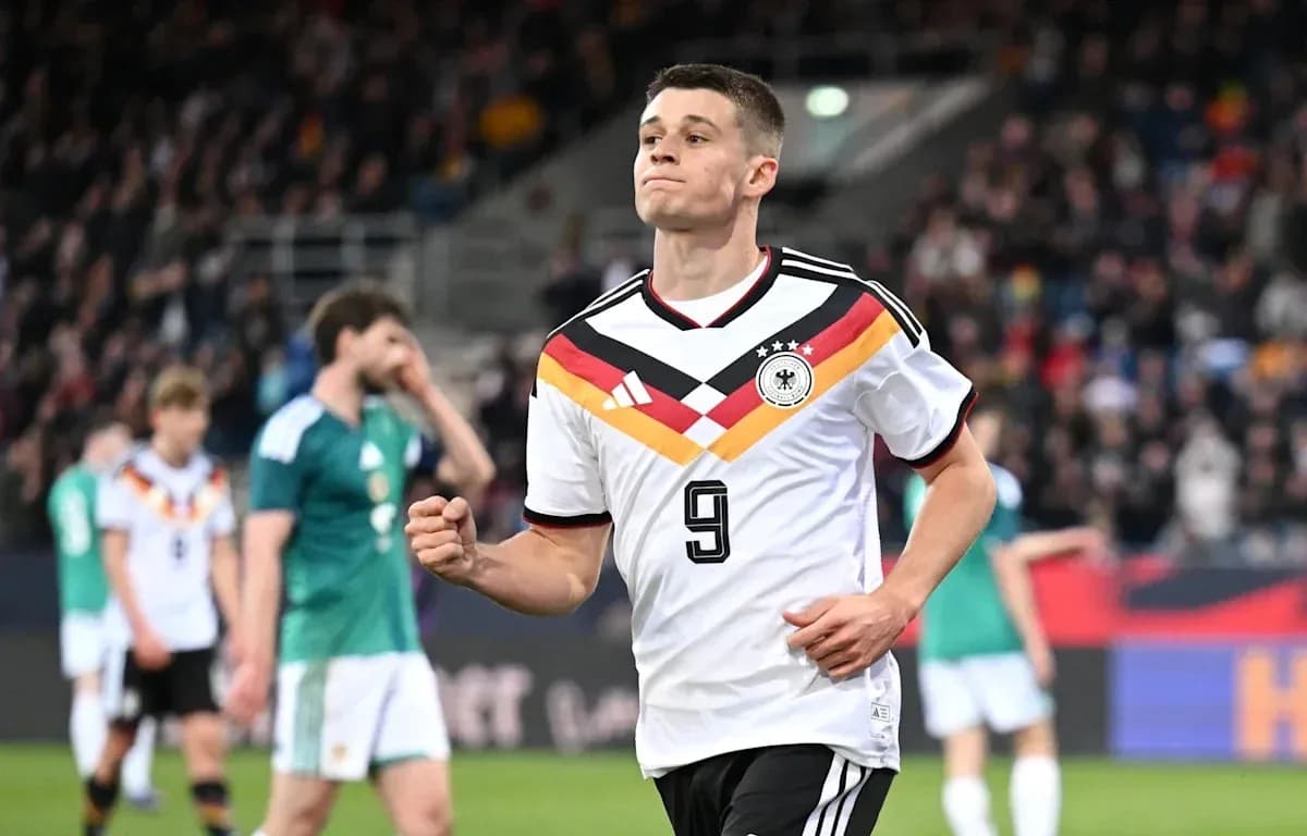 German player celebrating during a match German player celebrating during a match