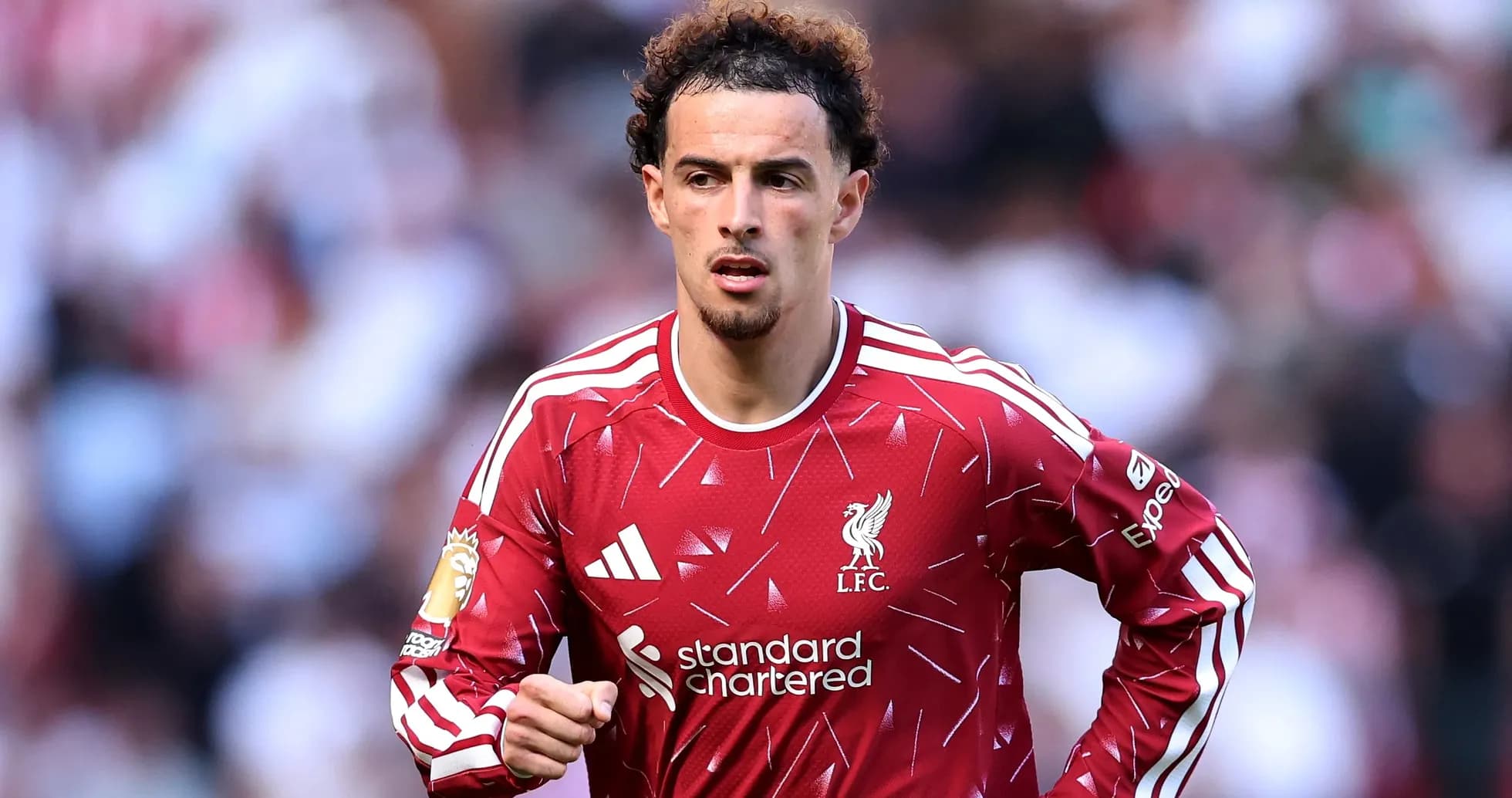 Player in Liverpool kit during match action Player in Liverpool kit during match action