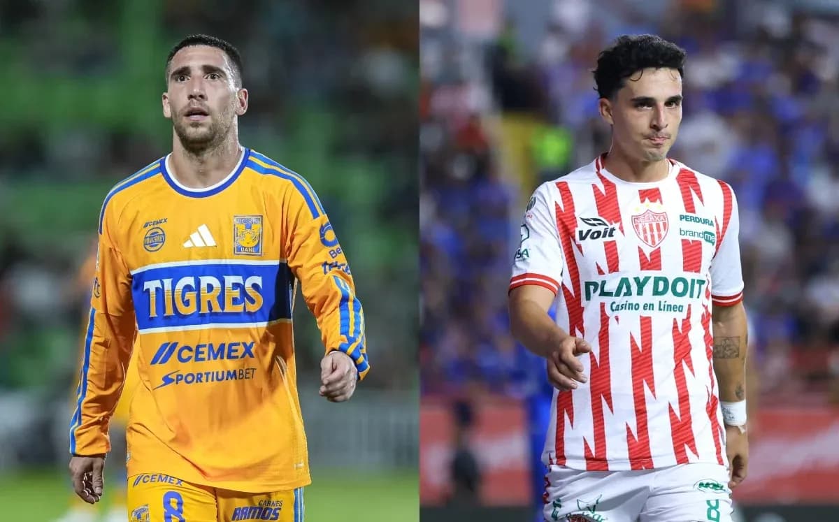 Players from Tigres UANL and Necaxa during match Players from Tigres UANL and Necaxa during match