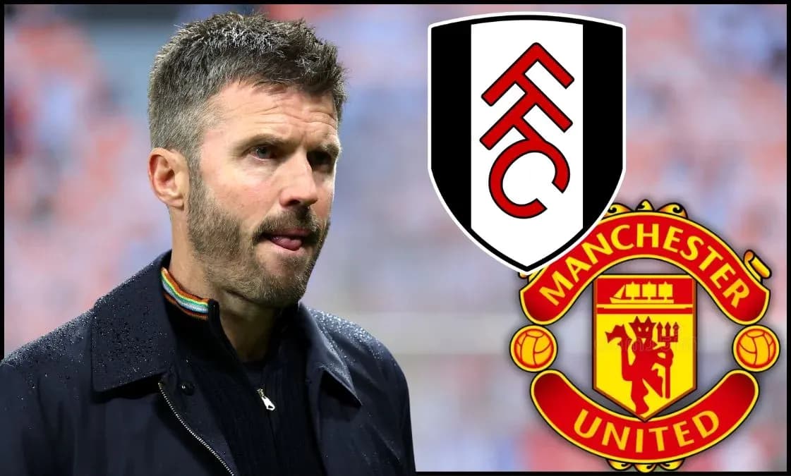 Manager with Fulham and Manchester United logos Manager with Fulham and Manchester United logos