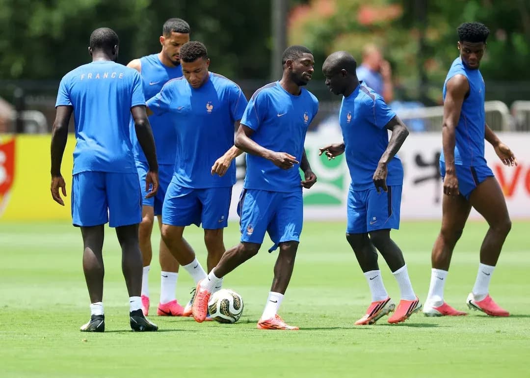 France players training for World Cup match France players training for World Cup match