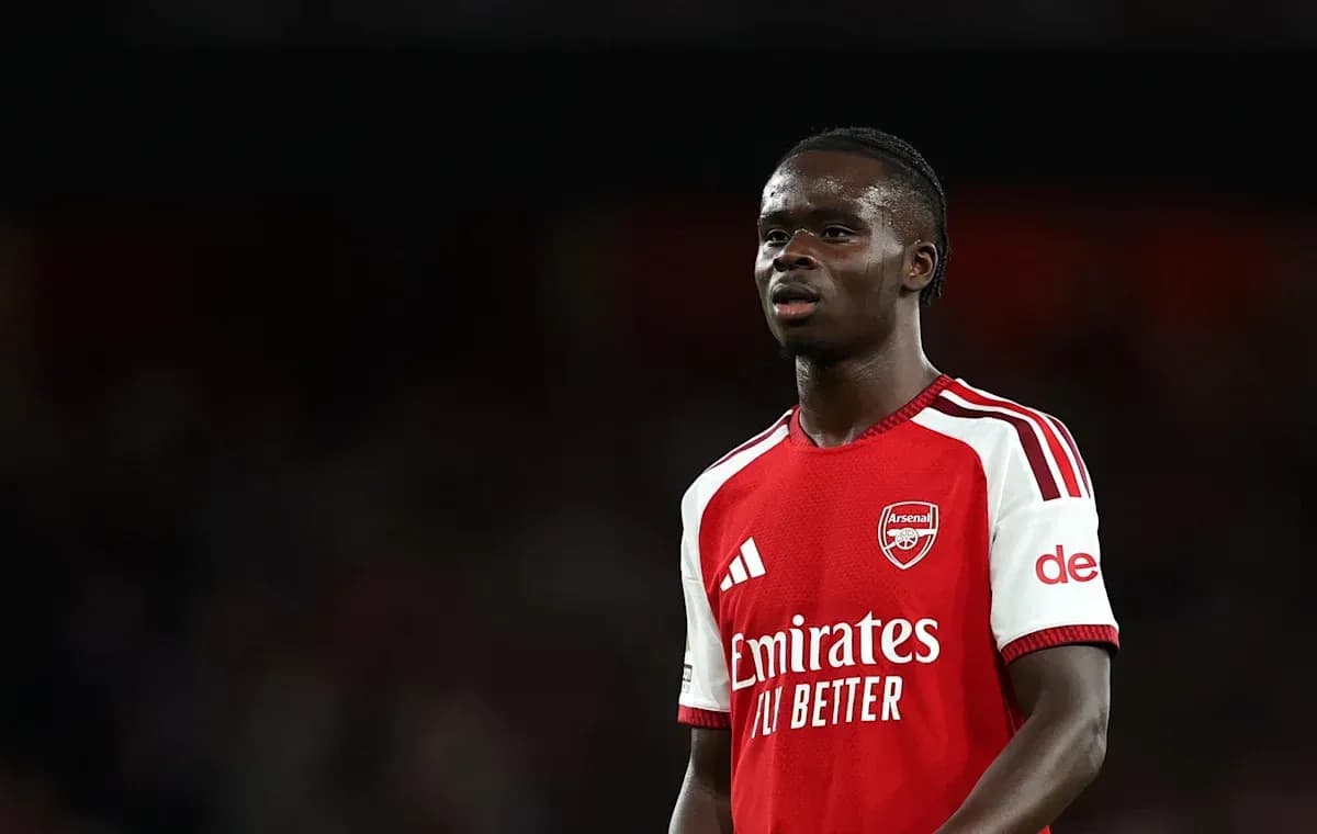 Player in Arsenal jersey during match at stadium Player in Arsenal jersey during match at stadium