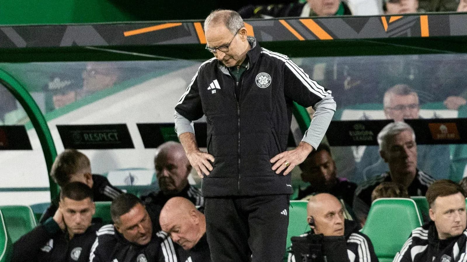 Coach looking down on the bench during match Coach looking down on the bench during match