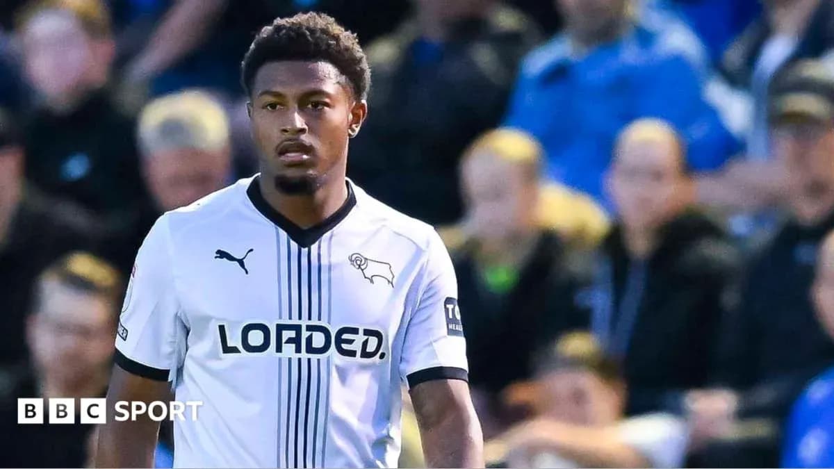 Player in Derby County kit during a match Player in Derby County kit during a match