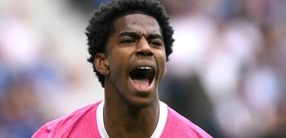 Player celebrating passionately during a match Player celebrating passionately during a match