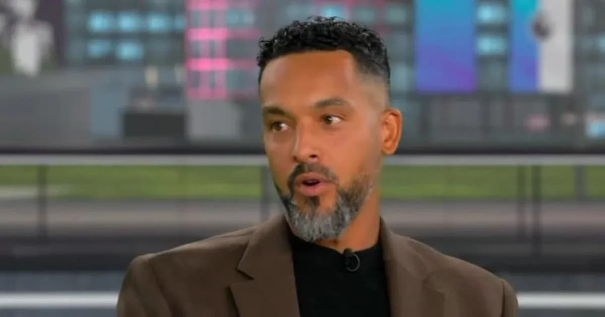 Person speaking during a televised sports discussion Person speaking during a televised sports discussion