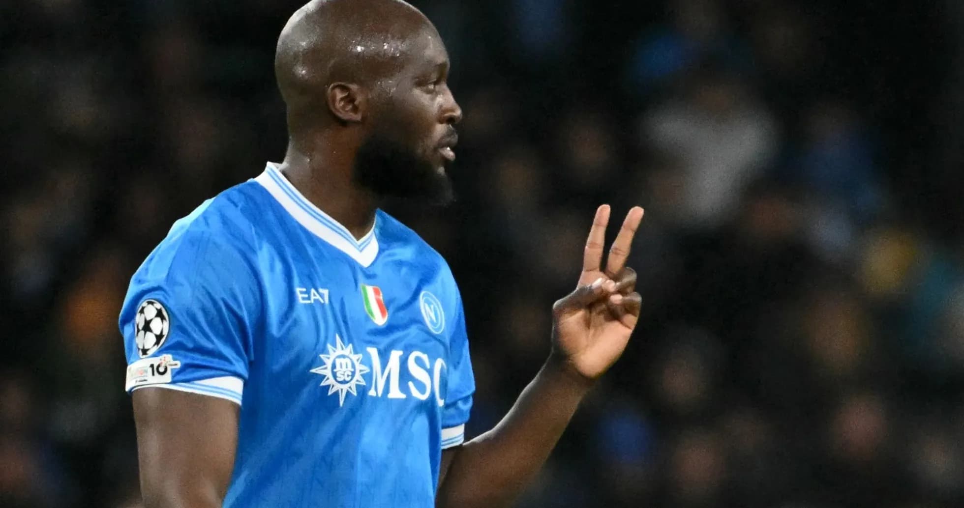 Player celebrating during a match for Napoli Player celebrating during a match for Napoli