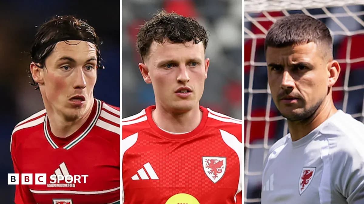 Three Welsh football players in team kits Three Welsh football players in team kits