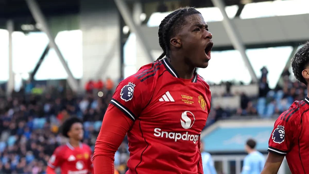Player celebrating after scoring for Manchester United Player celebrating after scoring for Manchester United
